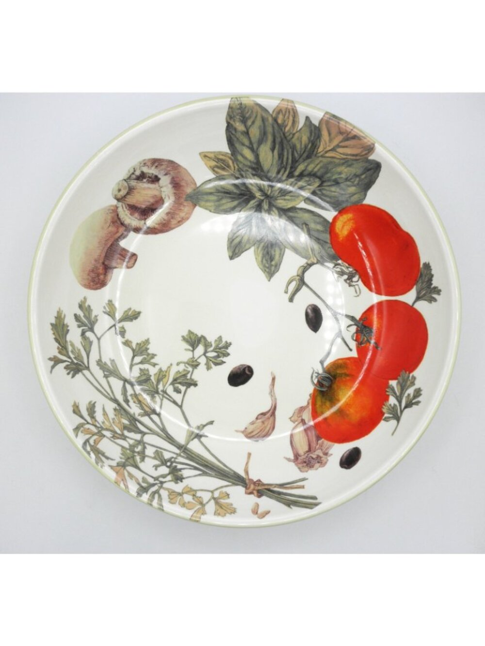 WSO27 by Williams Sonoma 13 inch Pasta Serving Bowl Vegetables & Herbs Vintage - Picture 2 of 7